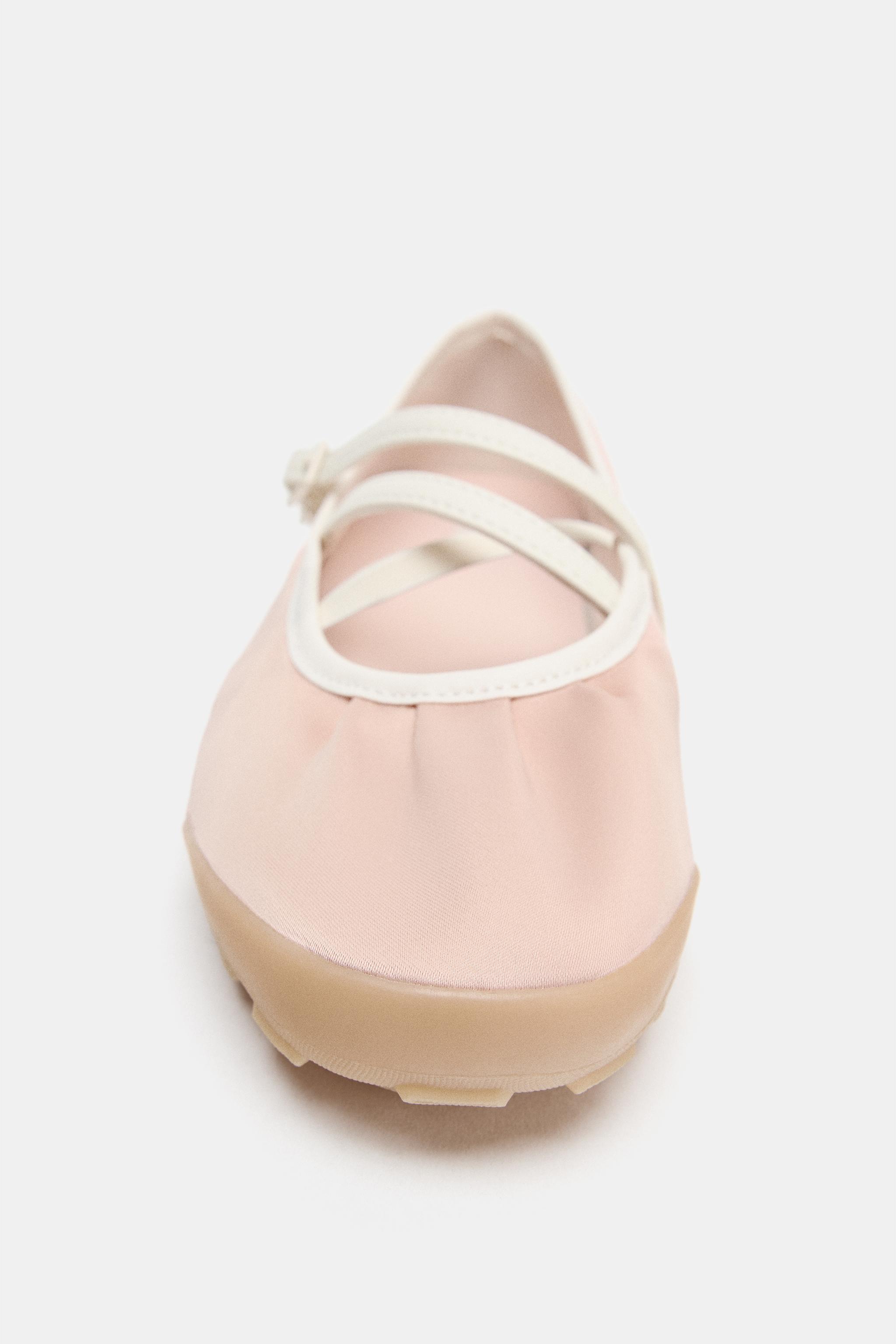 SATIN ATHLETIC BALLET FLATS